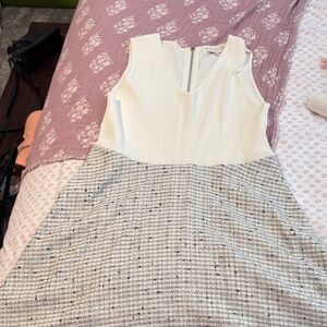 Ted baker London tweed Cream and Gray Women's Dress